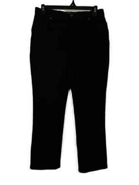 Black Straight Leg High Rise Gloria Vanderbilt Size 14 Amanda Jeans 33x28 (228)
